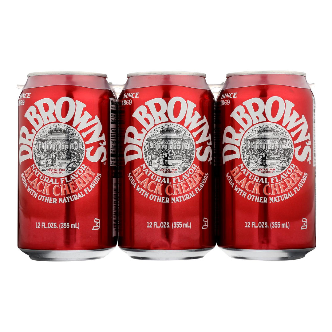 Dr. Brown - Soda Black Cherry - Case Of 4 - 6/12 Fz - Maras Green